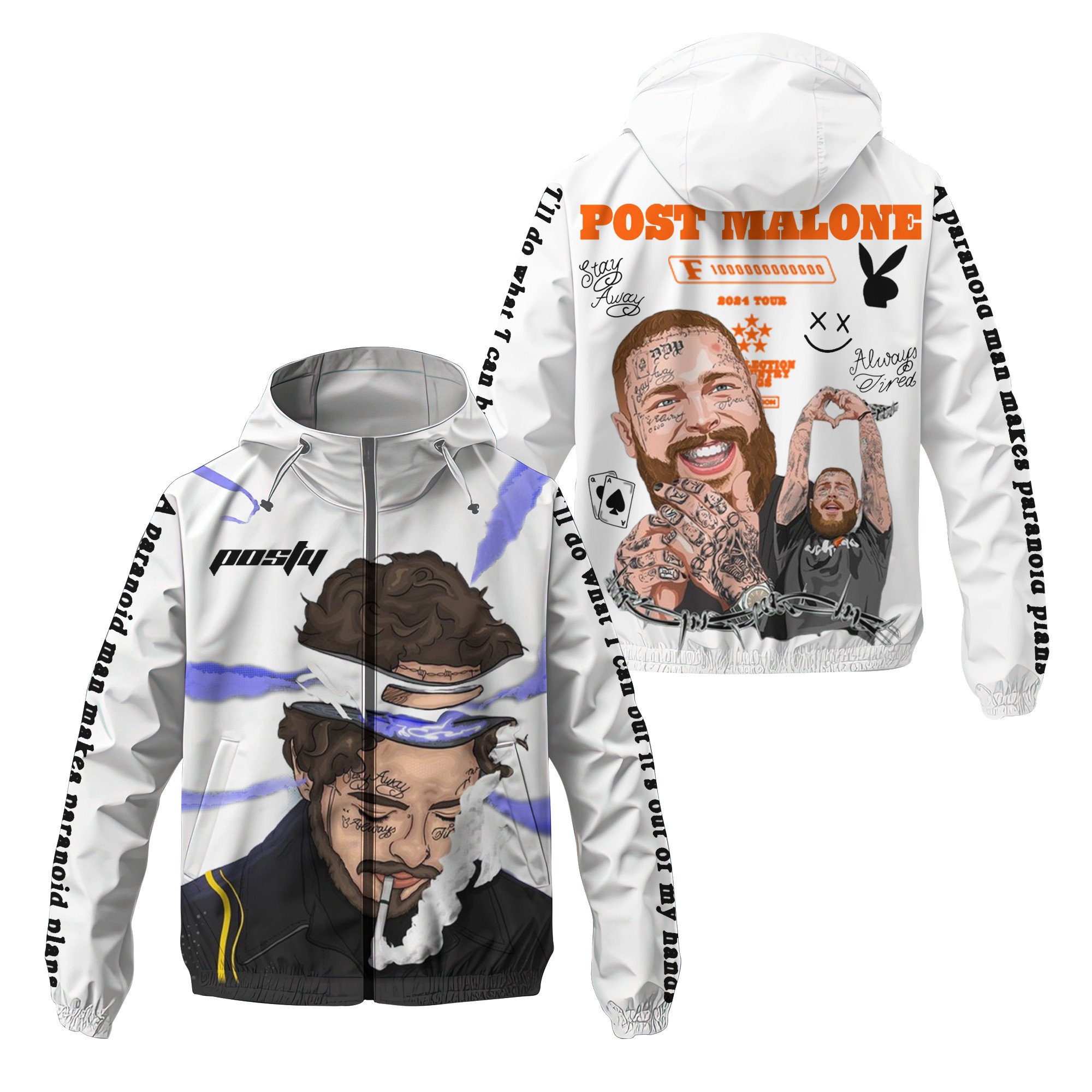 Post Malone Music Windbreaker Outdoor Jacket