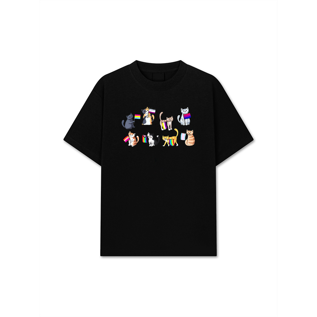 Pride Flags Cat LGBT Pride Rainbow Trans Ace Pan Bi Lesbian Men Women T-Shirt
