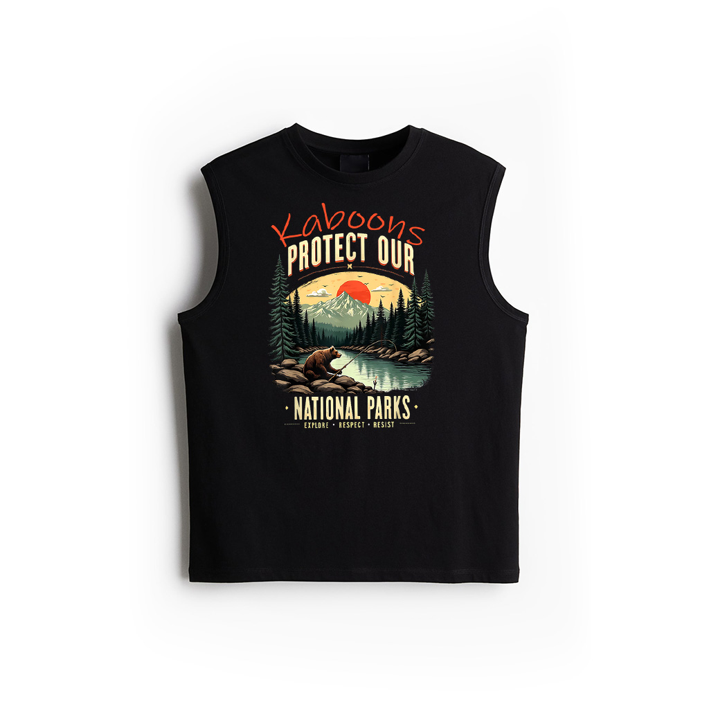 Protect National Parks Vintage Bear Wilderness Art Design Tank Top