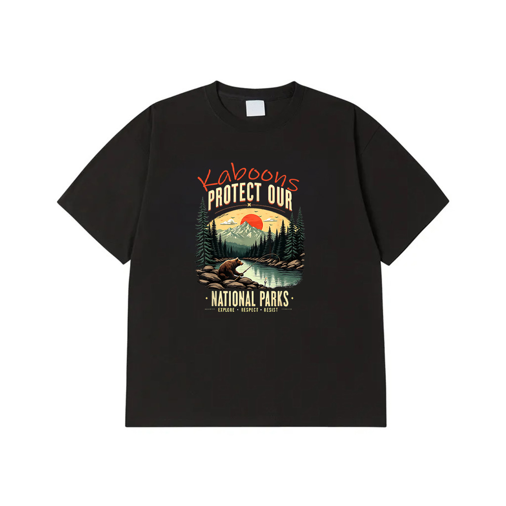 Protect National Parks Vintage Bear Wilderness Art Design T-Shirt