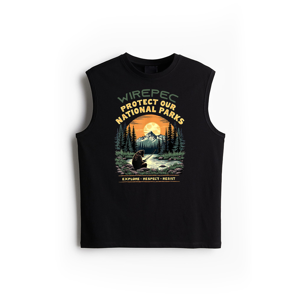 Protect National Parks Vintage Bear Wilderness Art Graphic Tank Top
