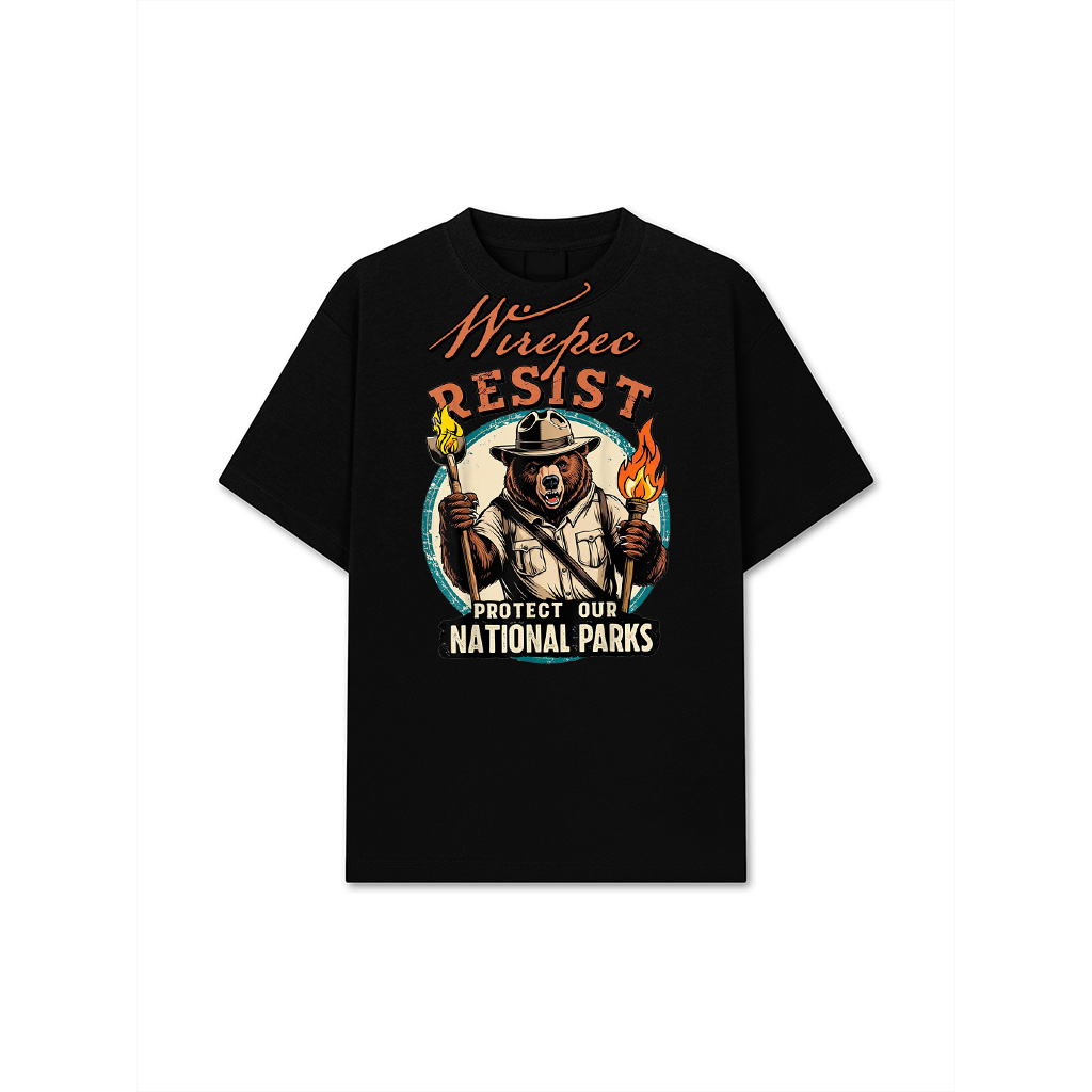 Protect Our National Parks Resist Vintage Retro Bear T-Shirt