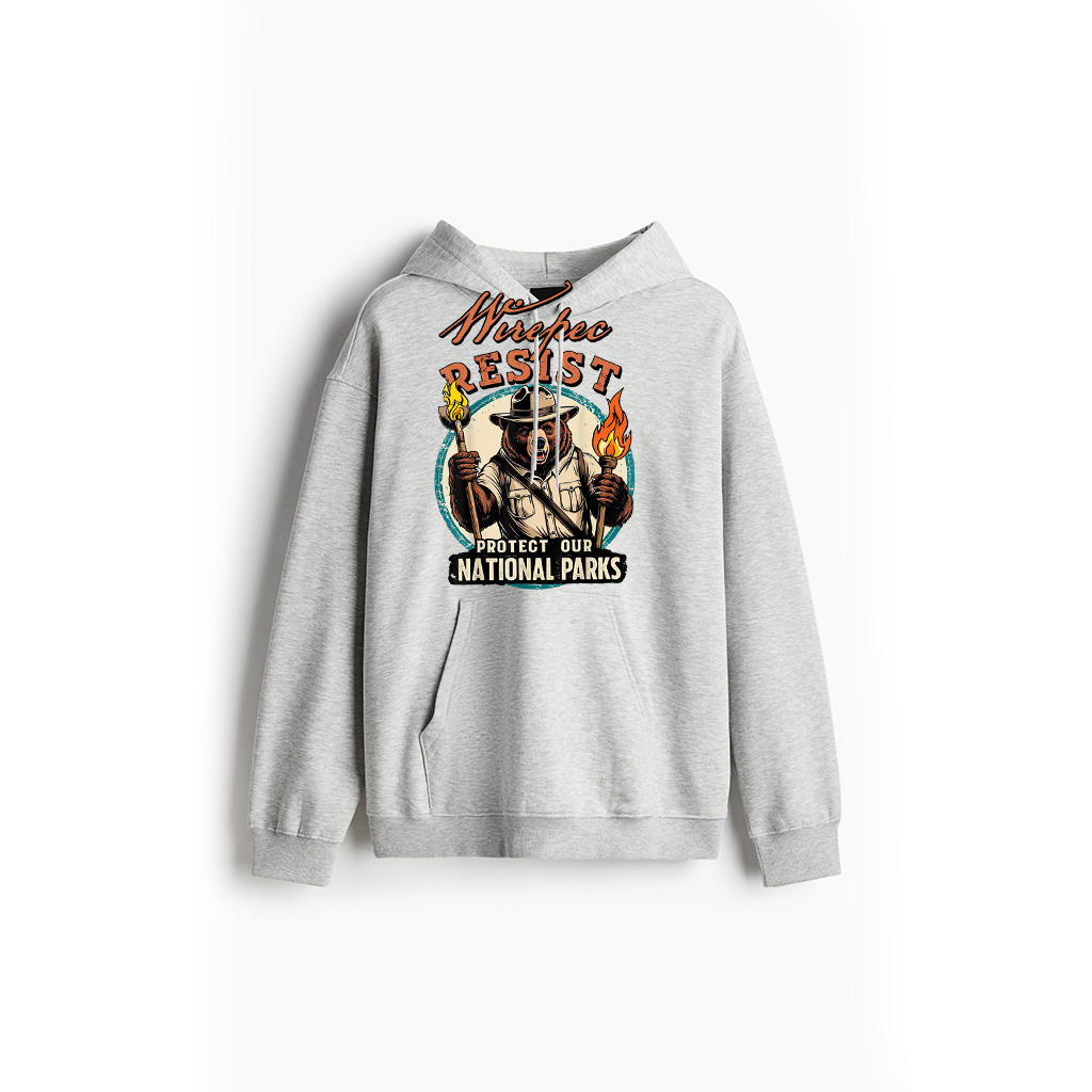 Protect Our National Parks Resist Vintage Retro Bear Hoodie - Image 3