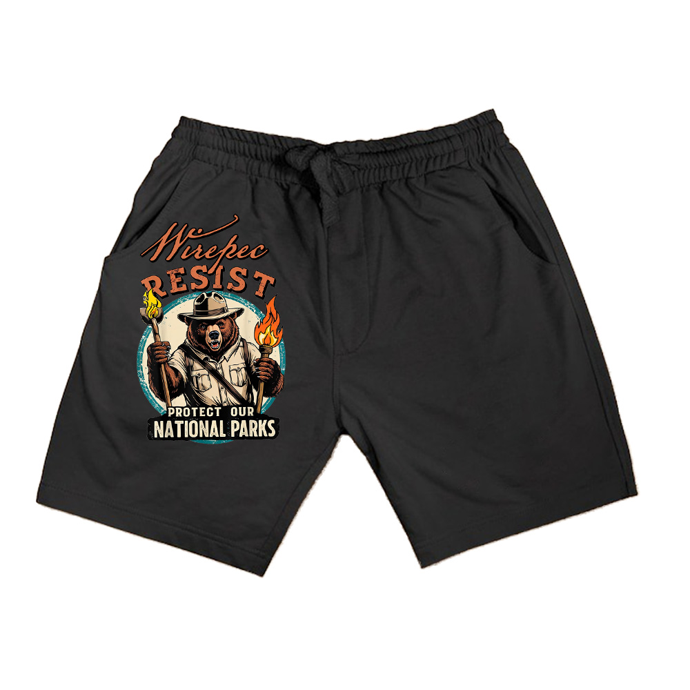 Protect Our National Parks Resist Vintage Retro Bear Shorts