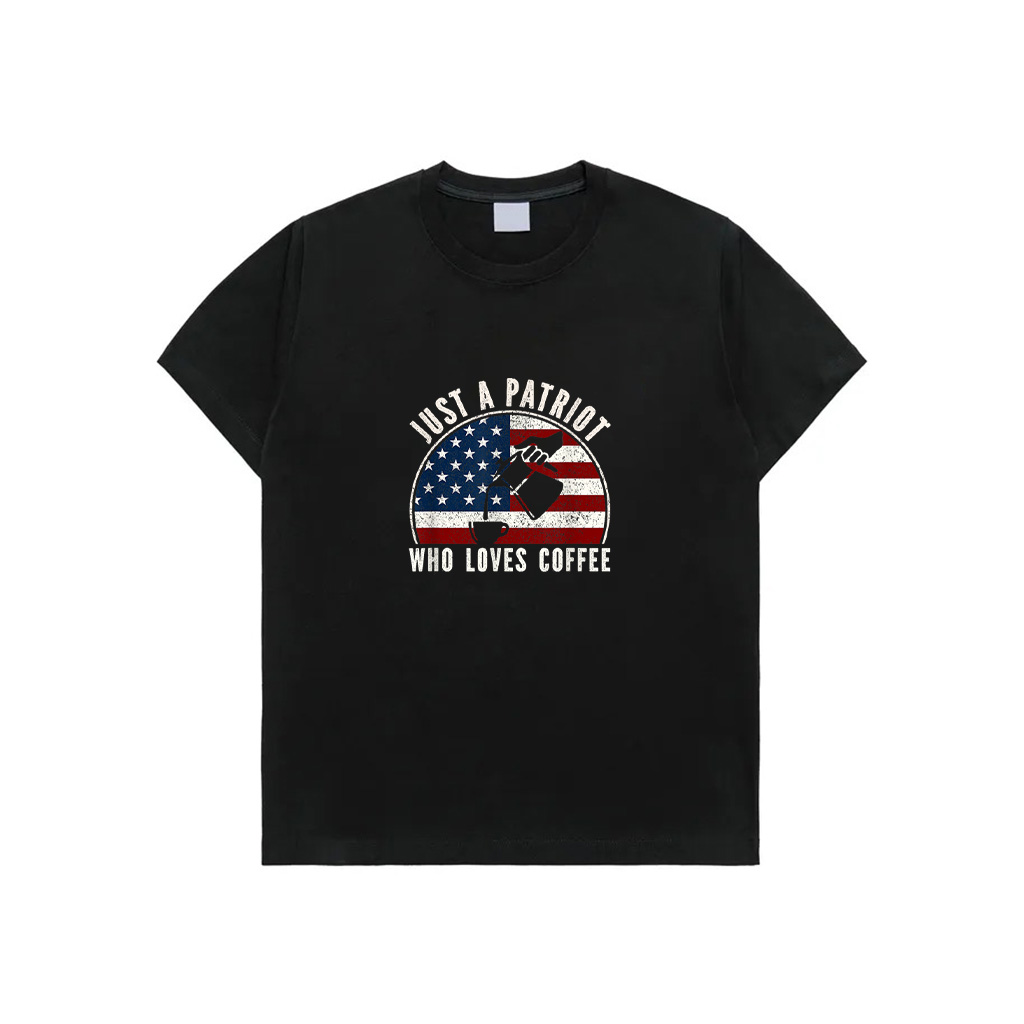 Proud USA Coffee Drinker American Flag Coffee Lover T-Shirt