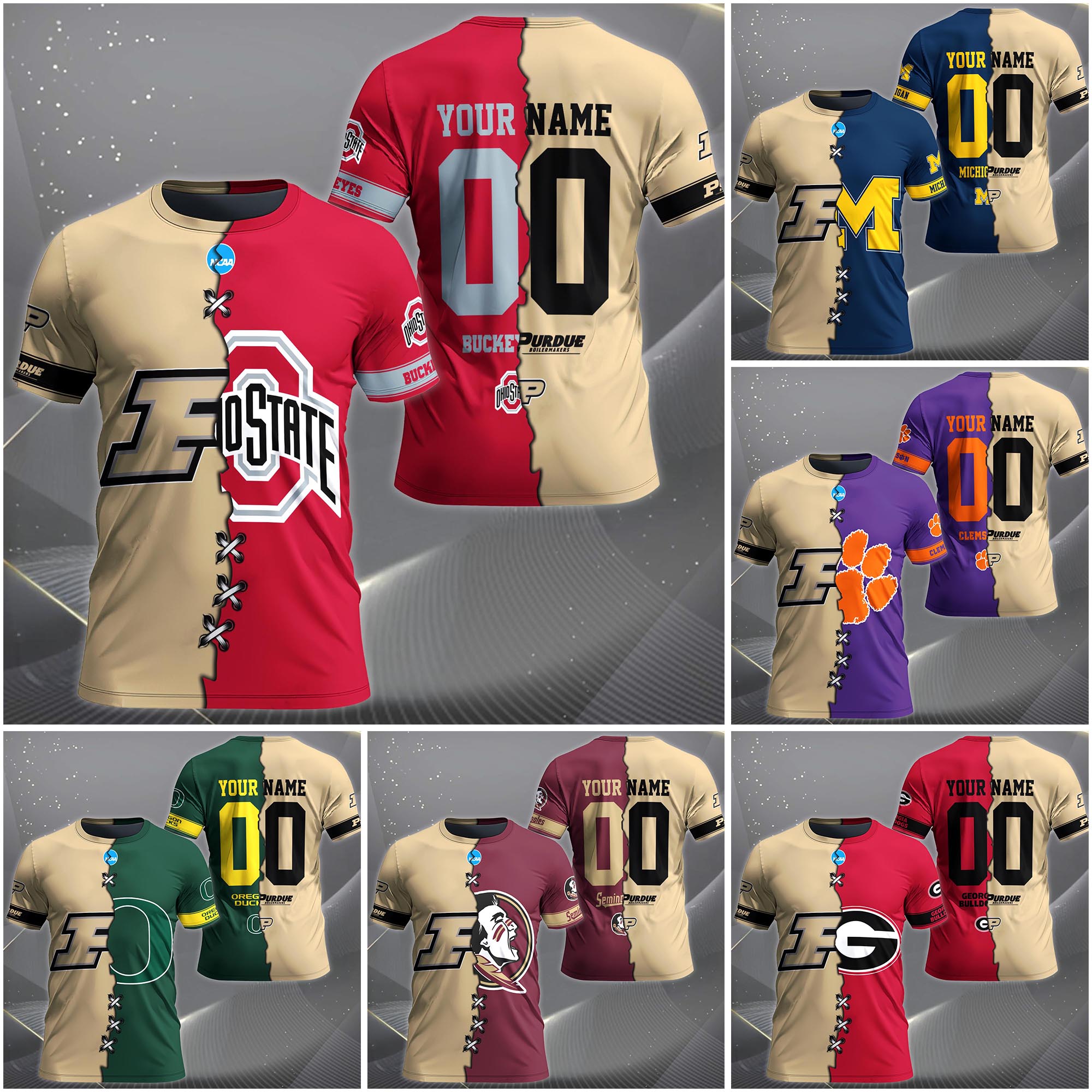 Purdue Boilermakers House Divided T-Shirt Custom Name 2025 Version, Year And Team, Sport Shirts For Fan