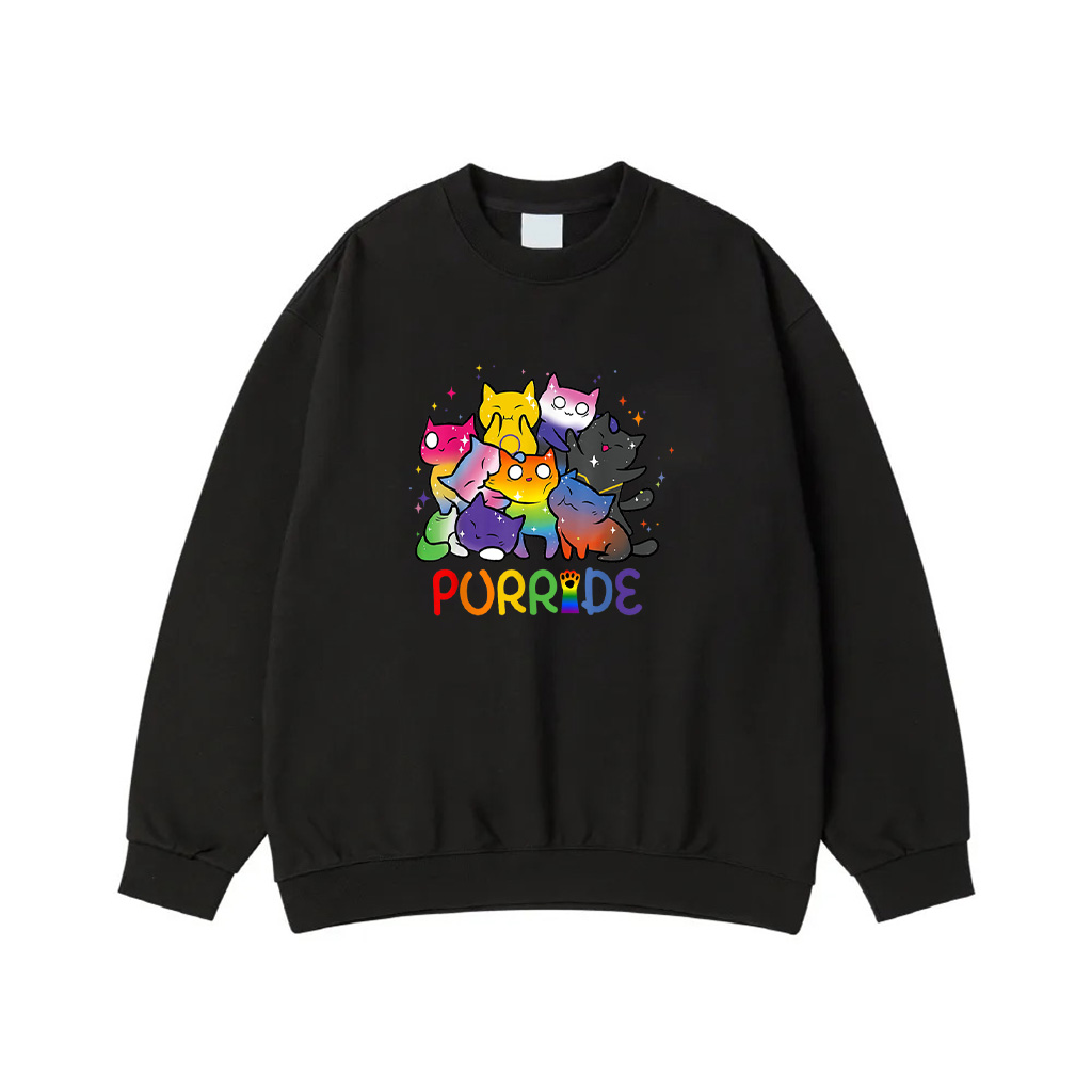 Purride Cat Pride Ally LGBT Rainbow Animal Lovers Sweatshirt