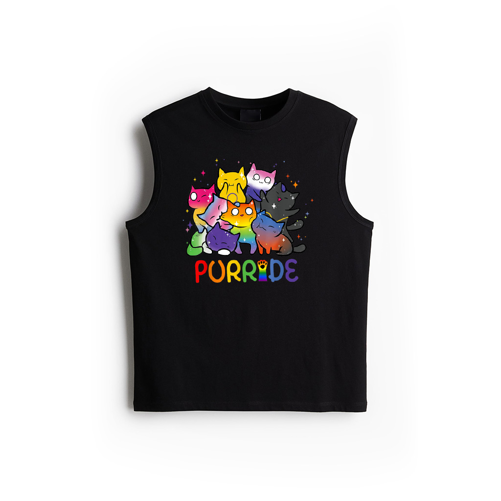 Purride Cat Pride Ally LGBT Rainbow Animal Lovers Tank Top