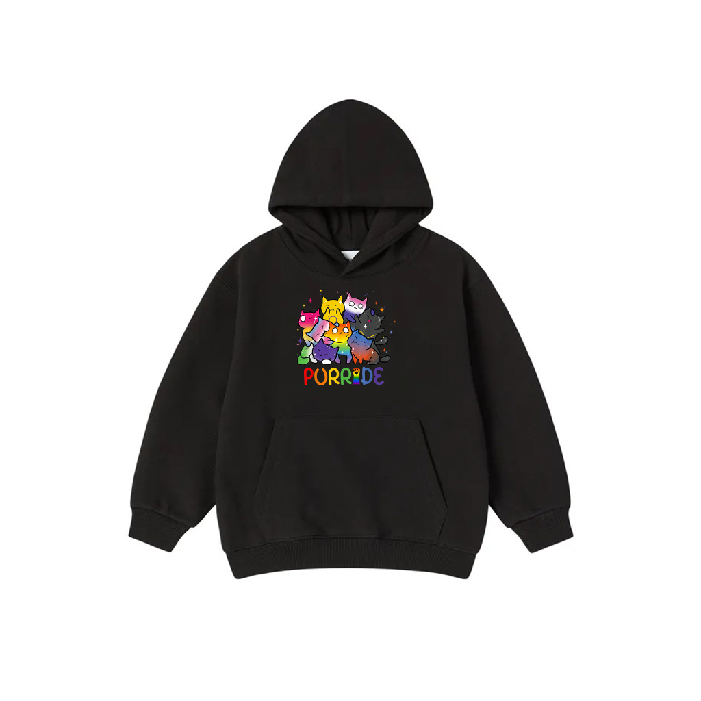 Purride Cat Pride Ally LGBT Rainbow Animal Lovers Hoodie