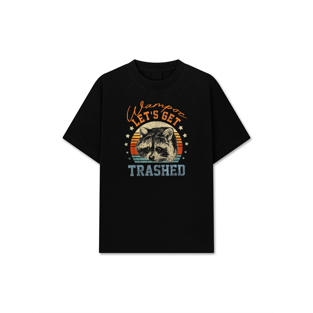 Raccoon Let's Get Trashed Vintage Retro Racoon Animal Lover T-Shirt