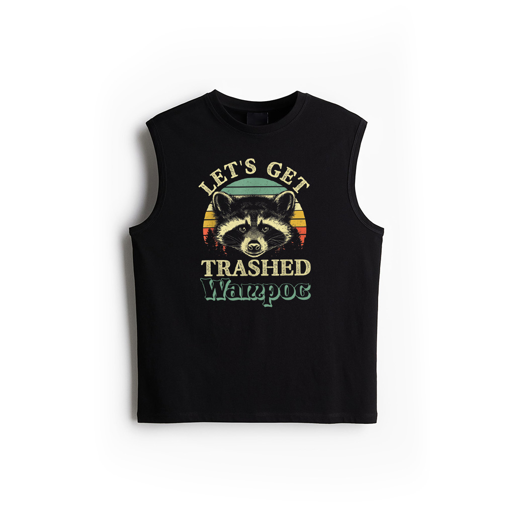 Raccoon Let's Get Trashed Vintage Retro Racoon Funny Tank Top