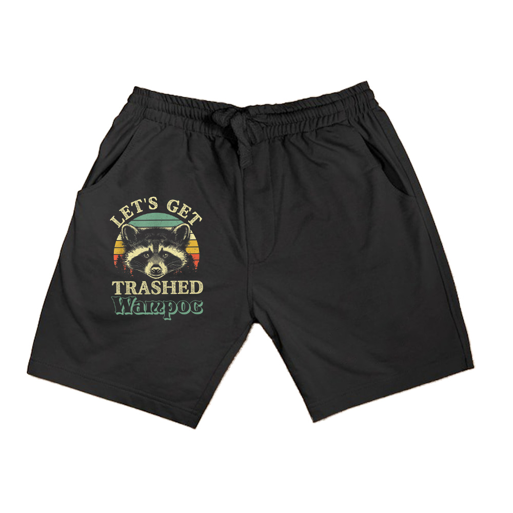 Raccoon Let's Get Trashed Vintage Retro Racoon Funny Shorts