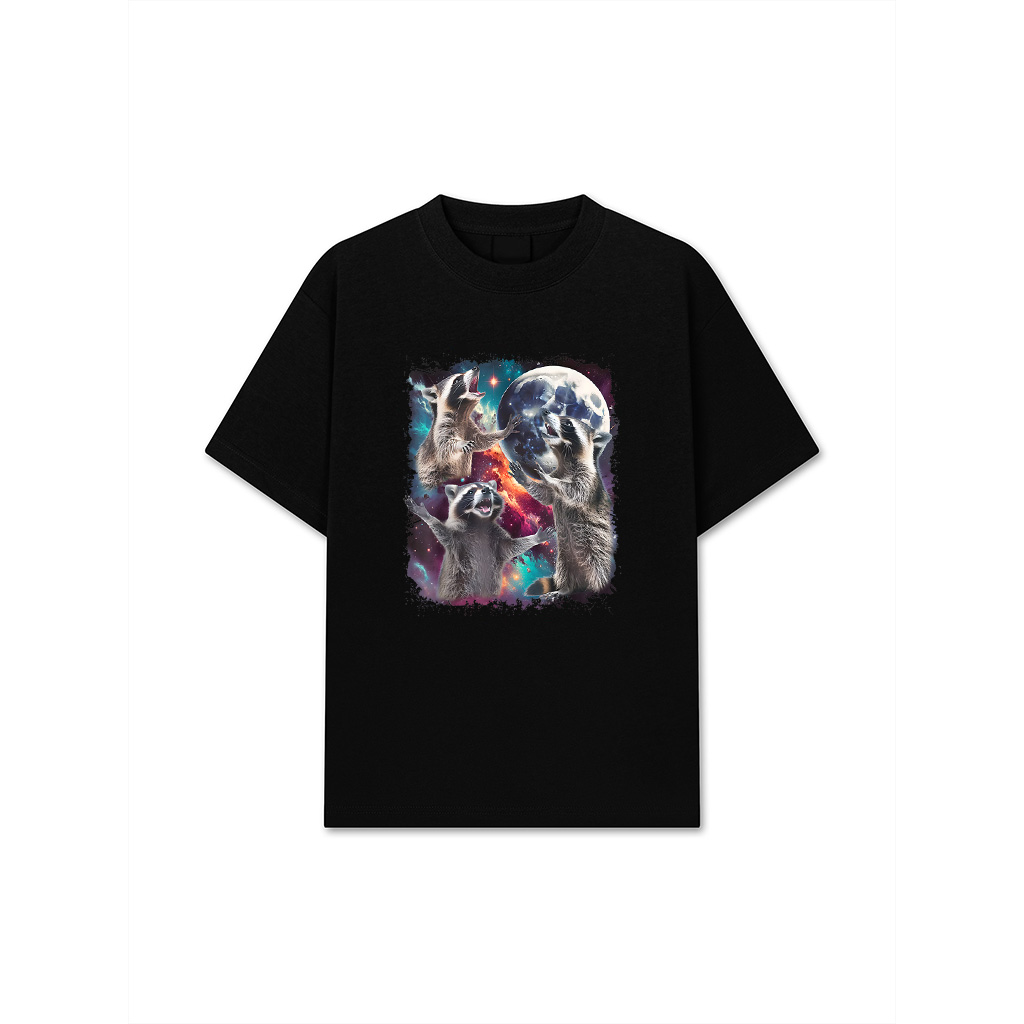 Racoons Howling At The Moon Vintage Raccoon Animal Lovers T-Shirt
