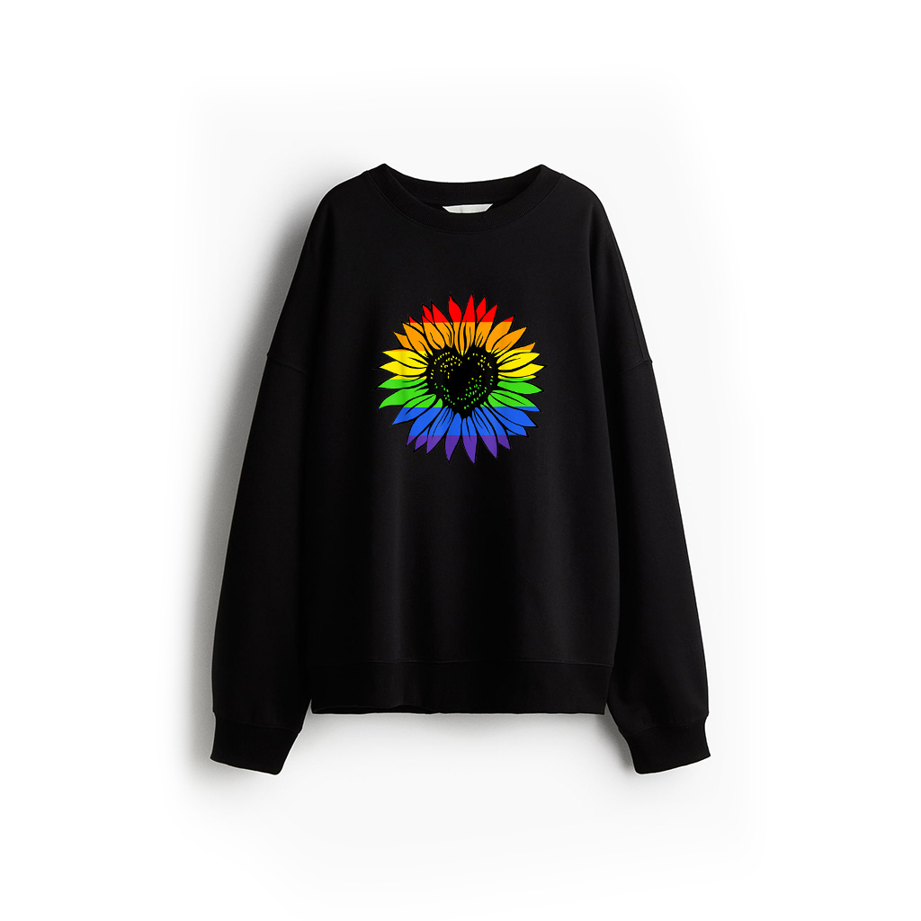 Rainbow Sunflower LGBT Gay Lesbian Pride Sweatshirt