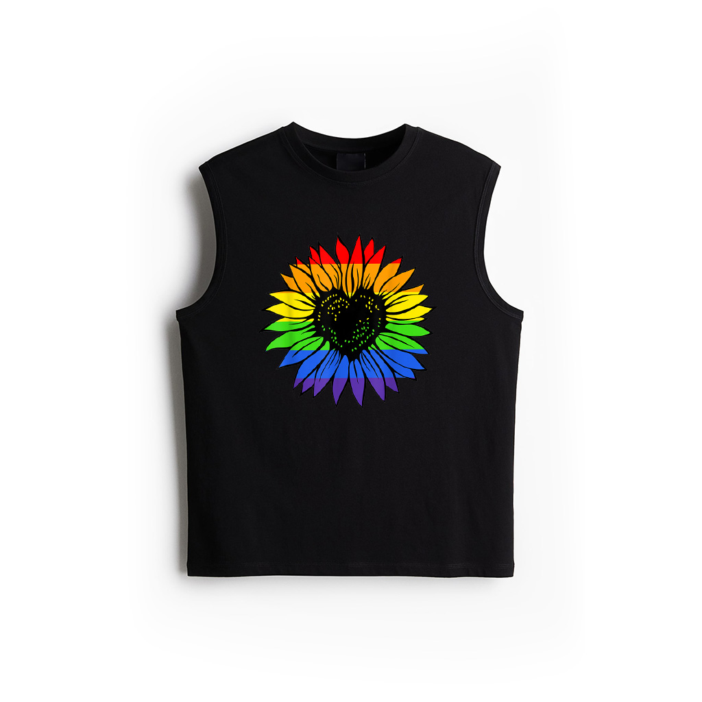 Rainbow Sunflower LGBT Gay Lesbian Pride Tank Top