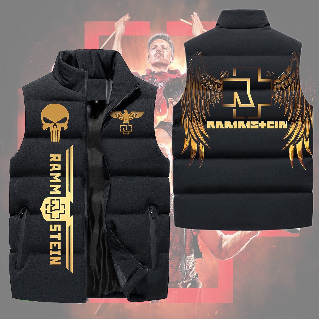 Rammstein Music Style Sleeveless Puffer Jacket