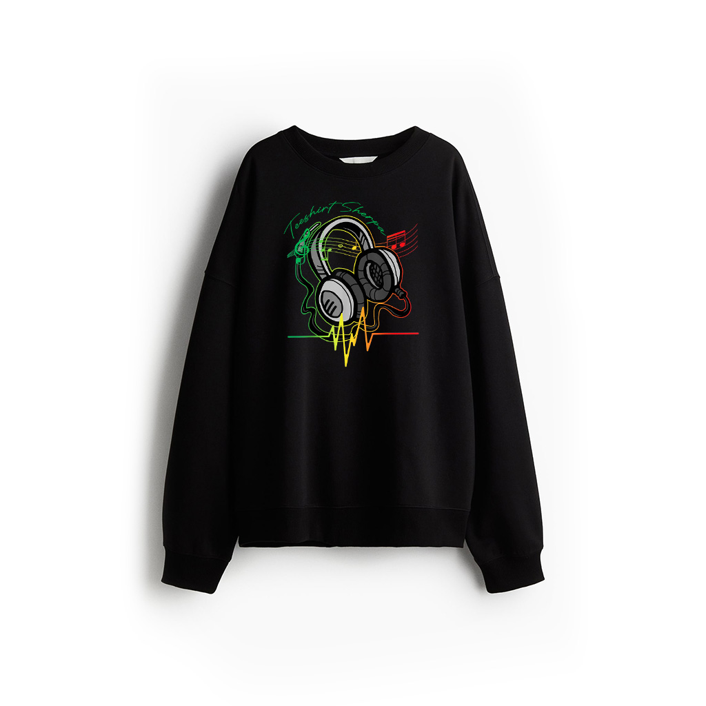 Rasta Reggae Music Headphones Vintage Sweatshirt