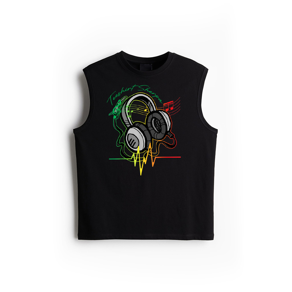 Rasta Reggae Music Headphones Vintage Tank Top