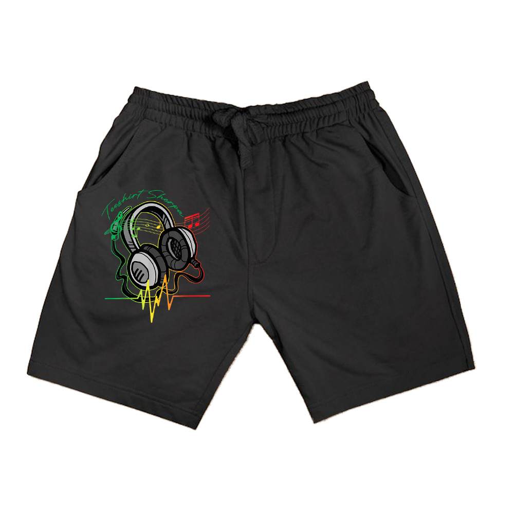 Rasta Reggae Music Headphones Vintage Shorts