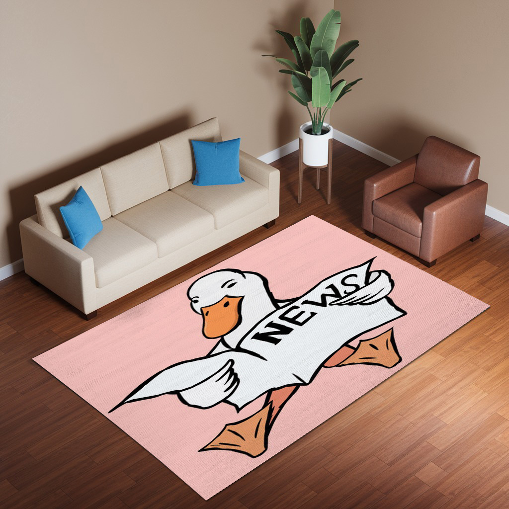 Reading News Duck Sitting Rug