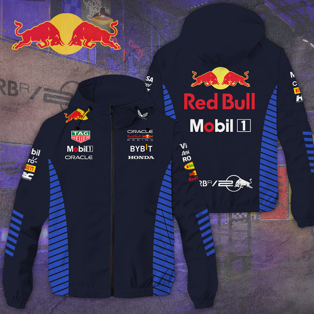 Red Bull Racing F1 Racing F1 Style Windbreaker Jacket For Fans