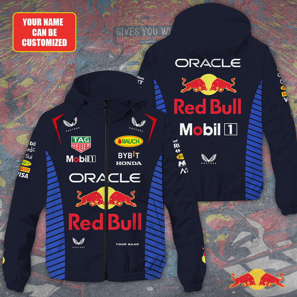 Red Bull Racing F1 Racing F1 Style Windbreaker Jacket For Fans
