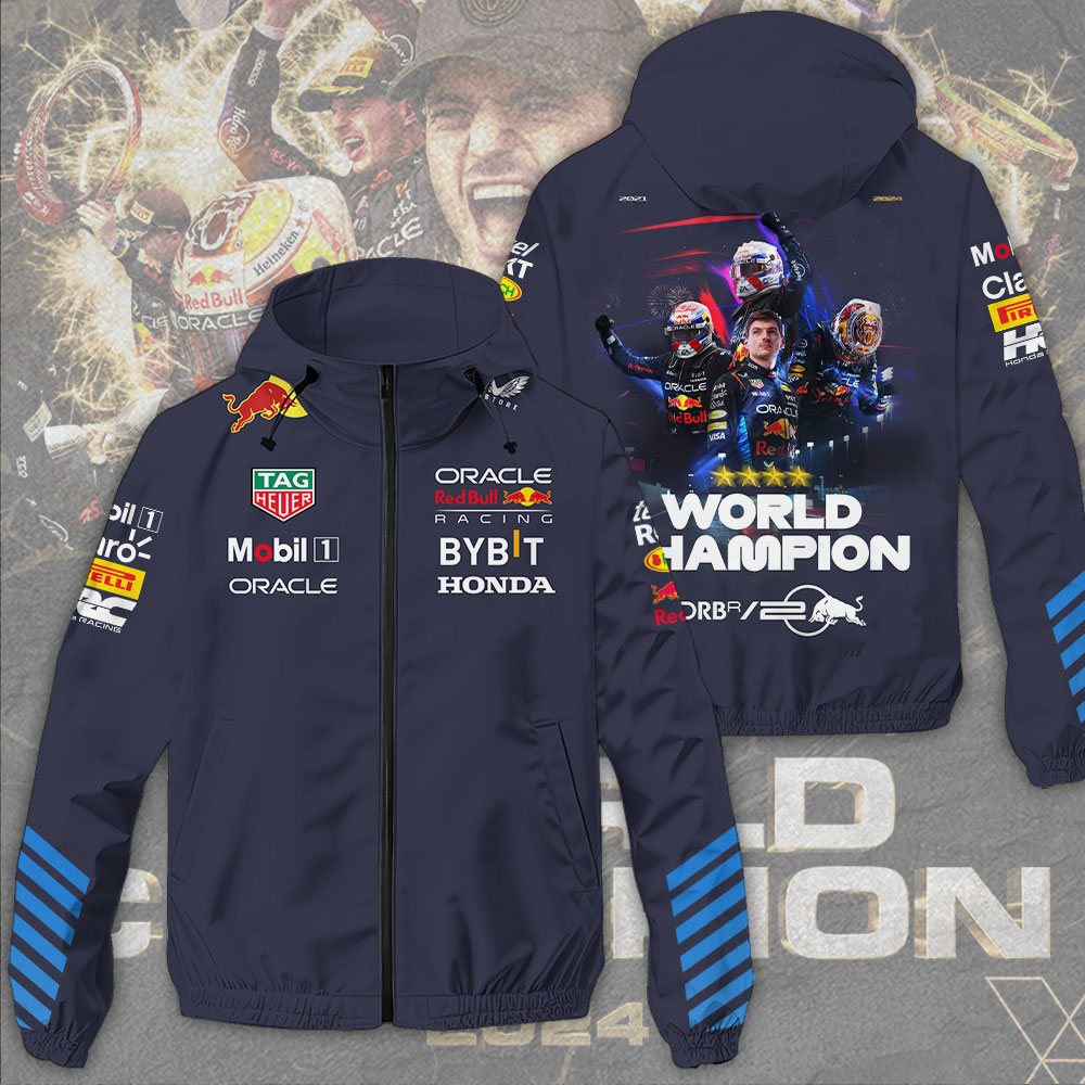 Red Bull Racing F1 X MV1 Racing F1 Style Windbreaker Jacket For Fans