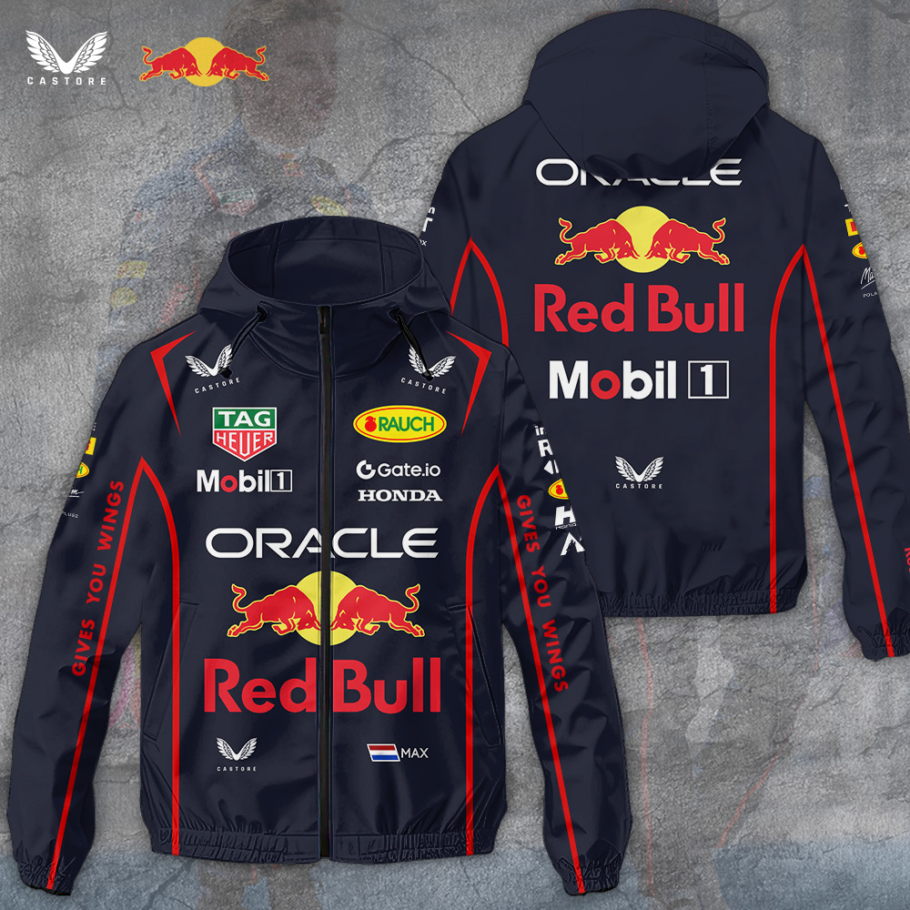 Red Bull Racing F1 X MV1 Racing F1 Style Windbreaker Jacket For Fans