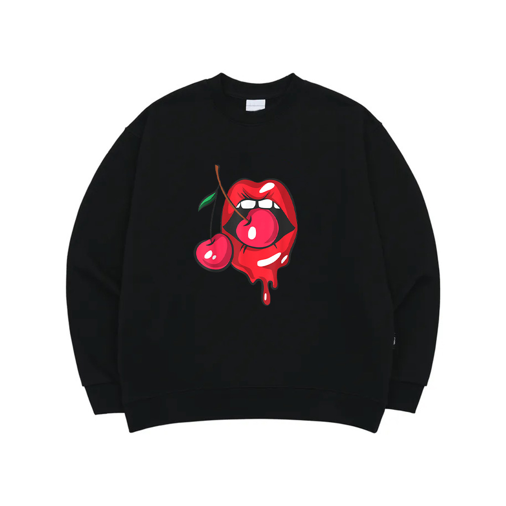 Red Lips And Cherries Sexy Trendy Vintage Retro Gift Sweatshirt