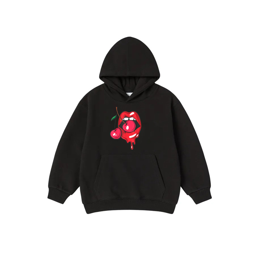 Red Lips And Cherries Sexy Trendy Vintage Retro Gift Hoodie