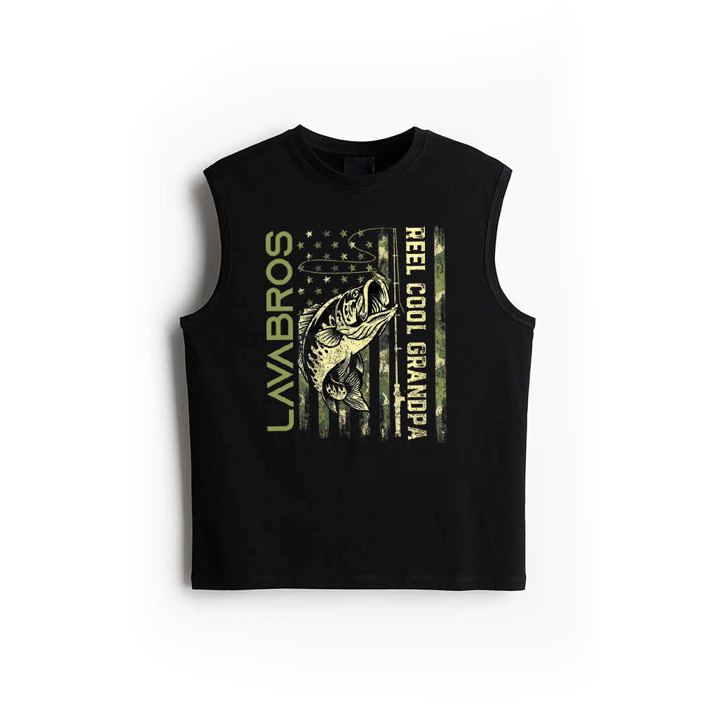 Reel Cool Grandpa Fisherman Camouflage Father's Day Tank Top
