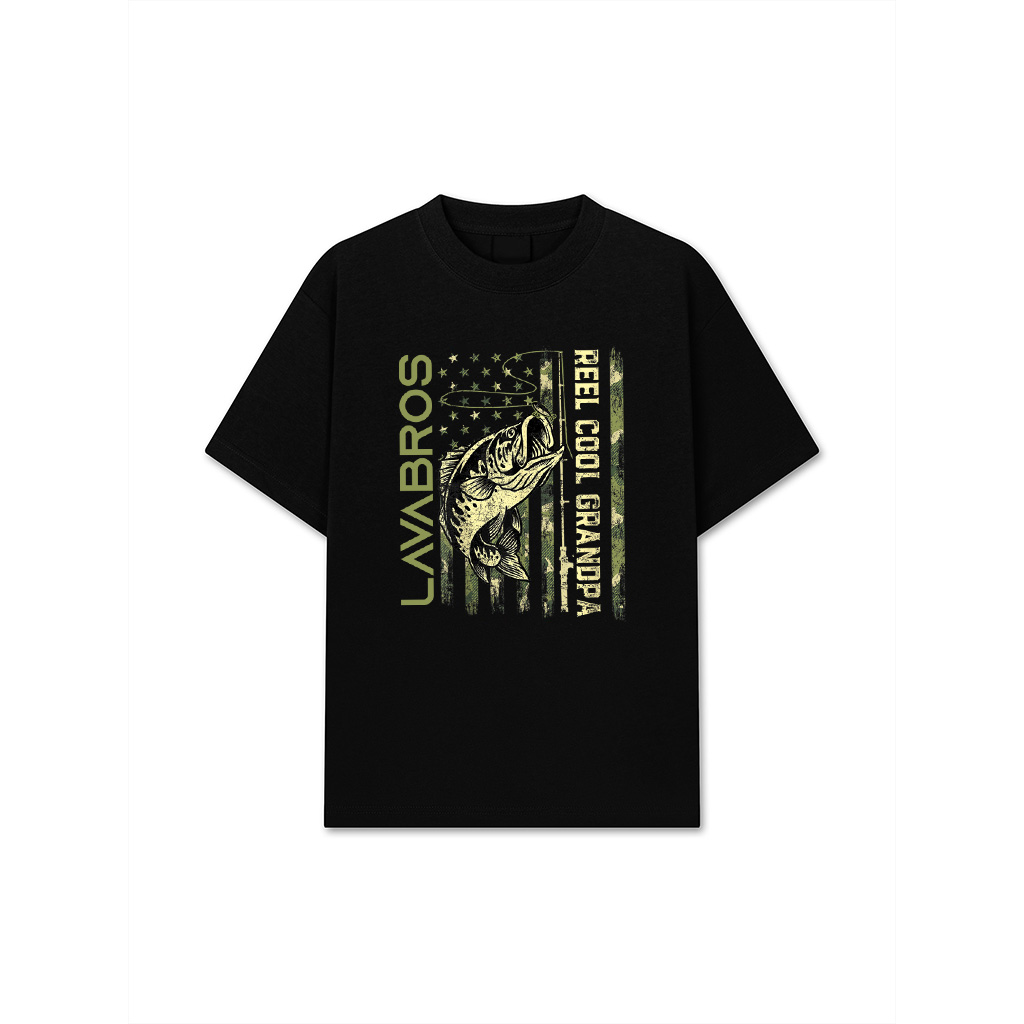 Reel Cool Grandpa Fisherman Camouflage Father's Day T-Shirt