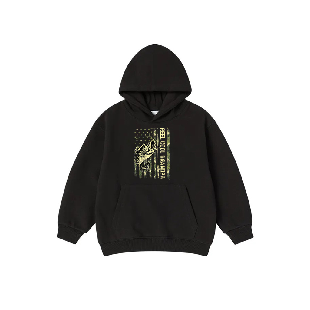 Reel Cool Grandpa Fisherman Camouflage Father's Day Hoodie