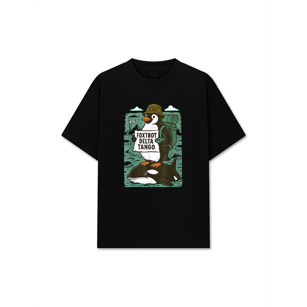 Resist Penguin Activism Graphic Design T-Shirt 2