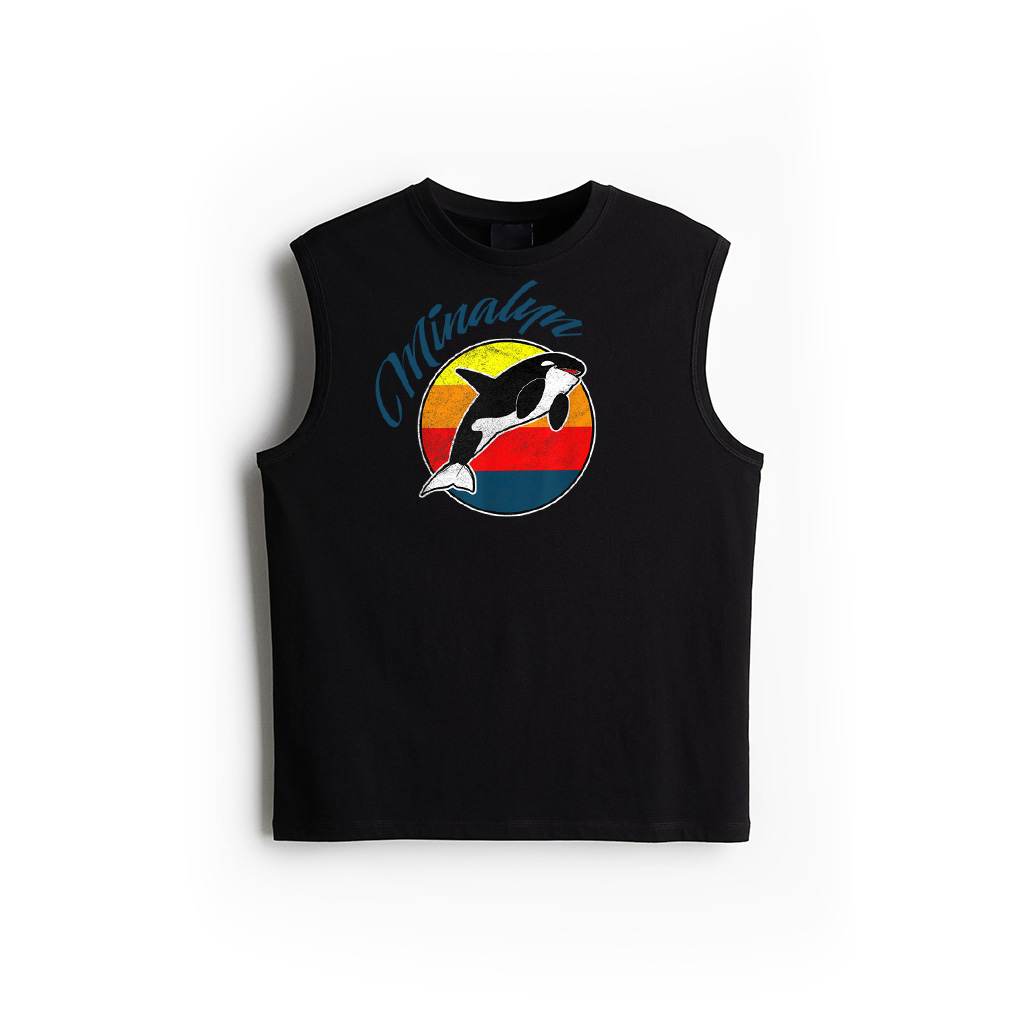 Retro 80S Killer Whale Vintage Beach Design Tank Top