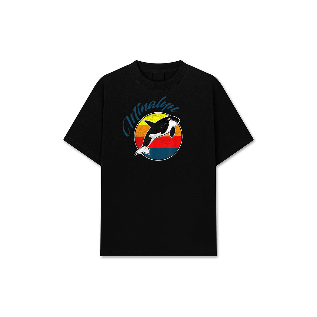 Retro 80S Killer Whale Vintage Beach Design T-Shirt
