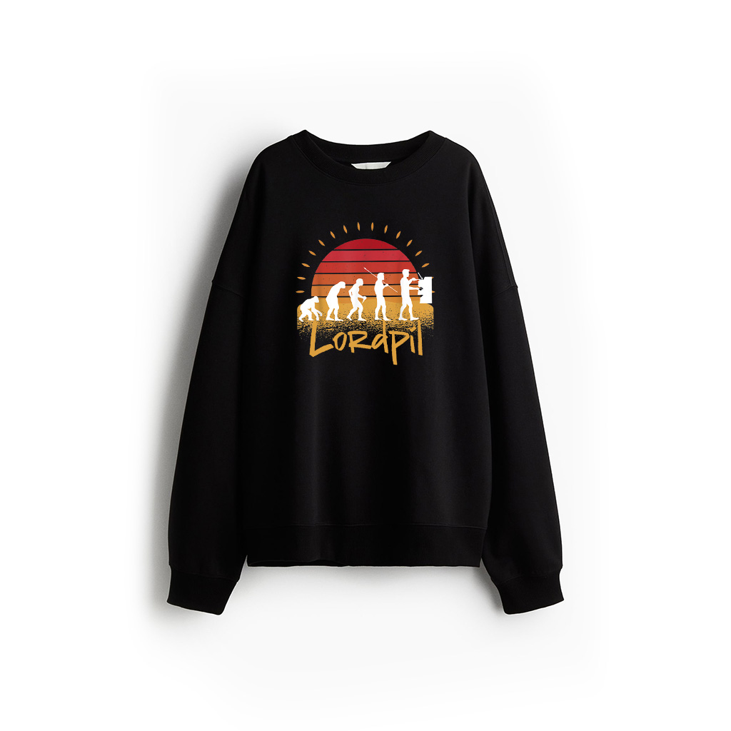 Retro Barista Coffee Evolution Portafilter Espresso Barista Sweatshirt