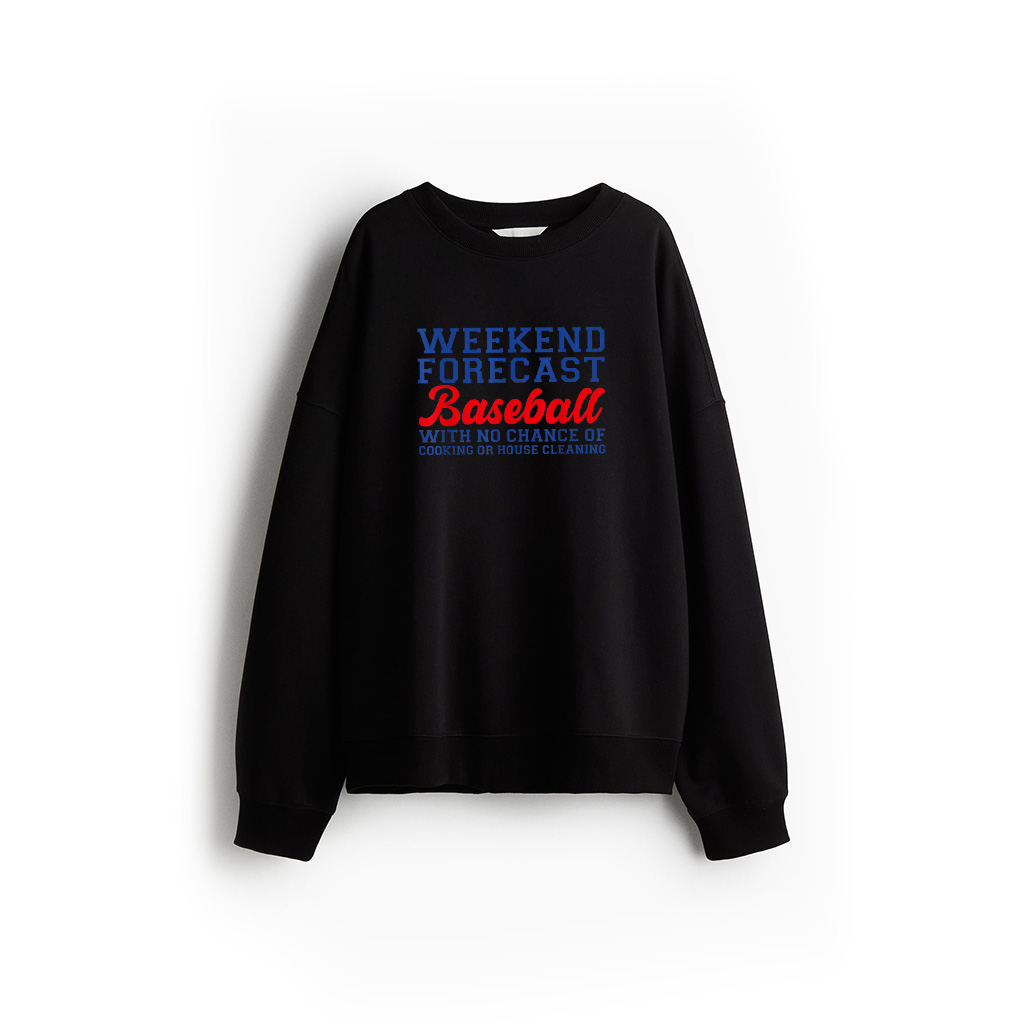 Retro Baseball Mom Mother's Day Weekend Forecast Baseball Sweatshirt