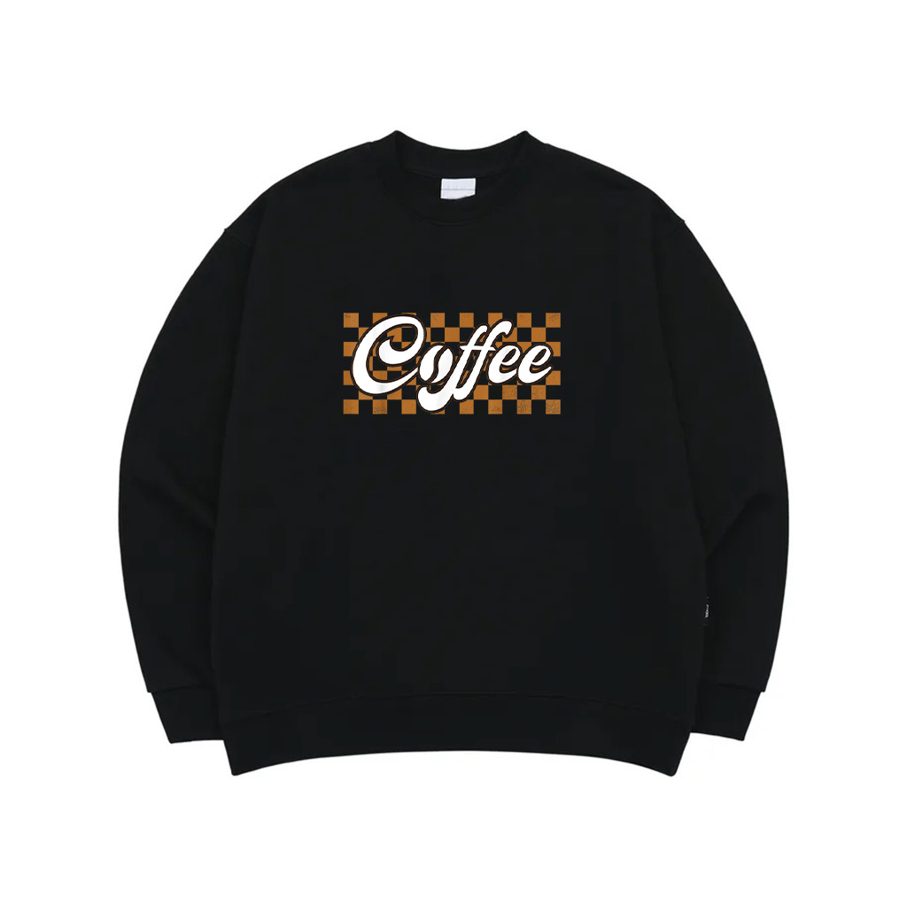 Retro Checkered Coffee Lover For Barista Coffee Owner Coffee Sweatshirt