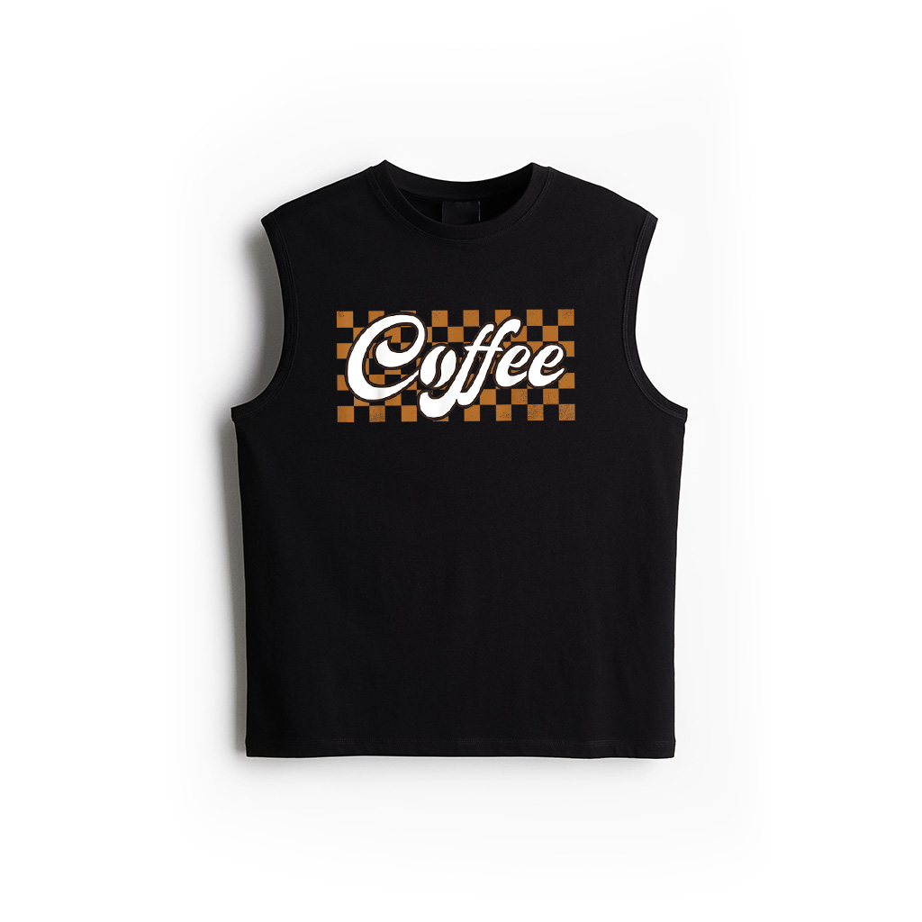 Retro Checkered Coffee Lover For Barista Coffee Owner Coffee Tank Top