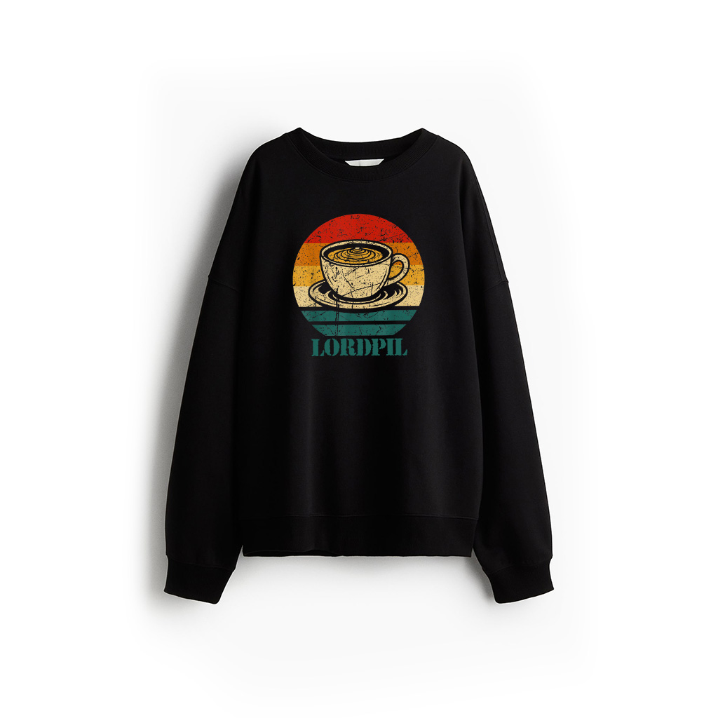 Retro Coffee Lover Vintage Cup Sunset Barista Sweatshirt