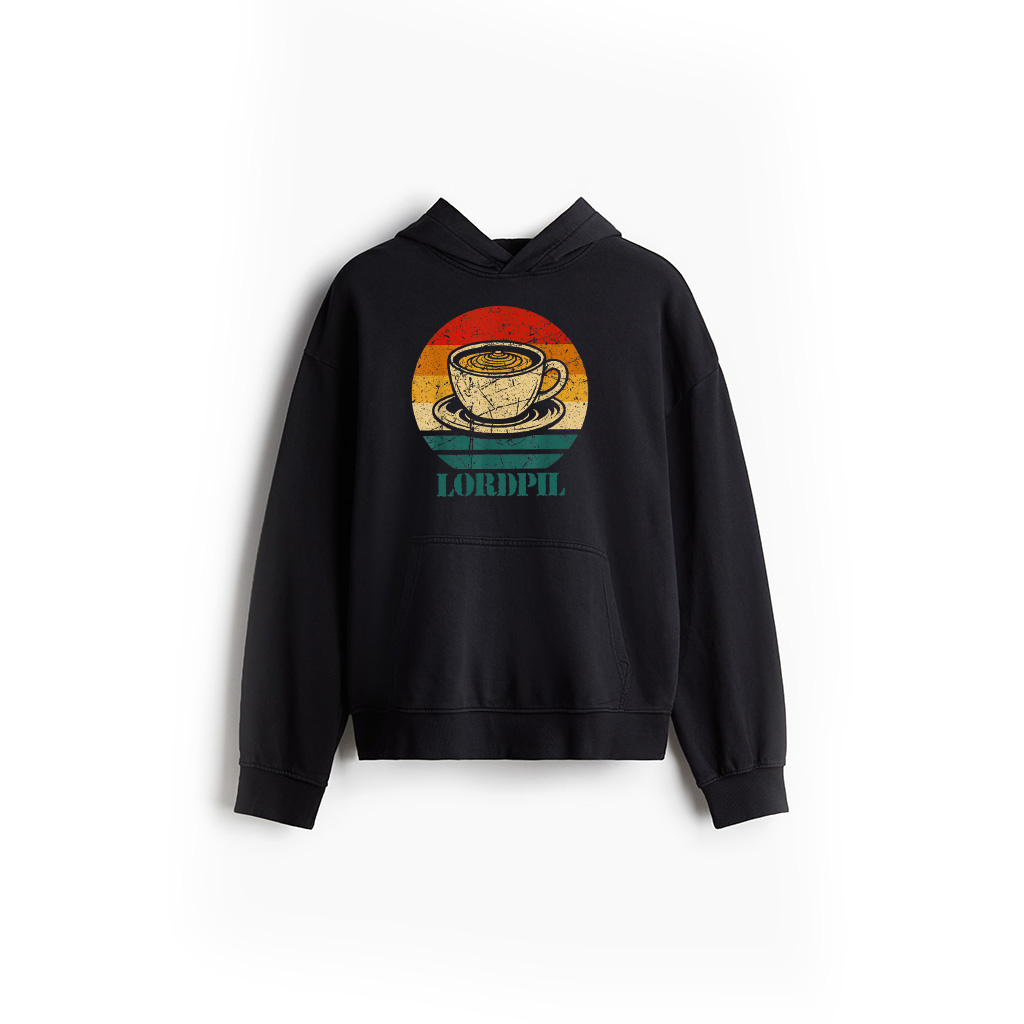 Retro Coffee Lover Vintage Cup Sunset Barista Hoodie