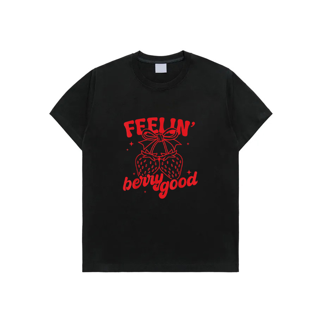 Retro Coquette Strawberries Bow Feelin' Berry Good T-Shirt