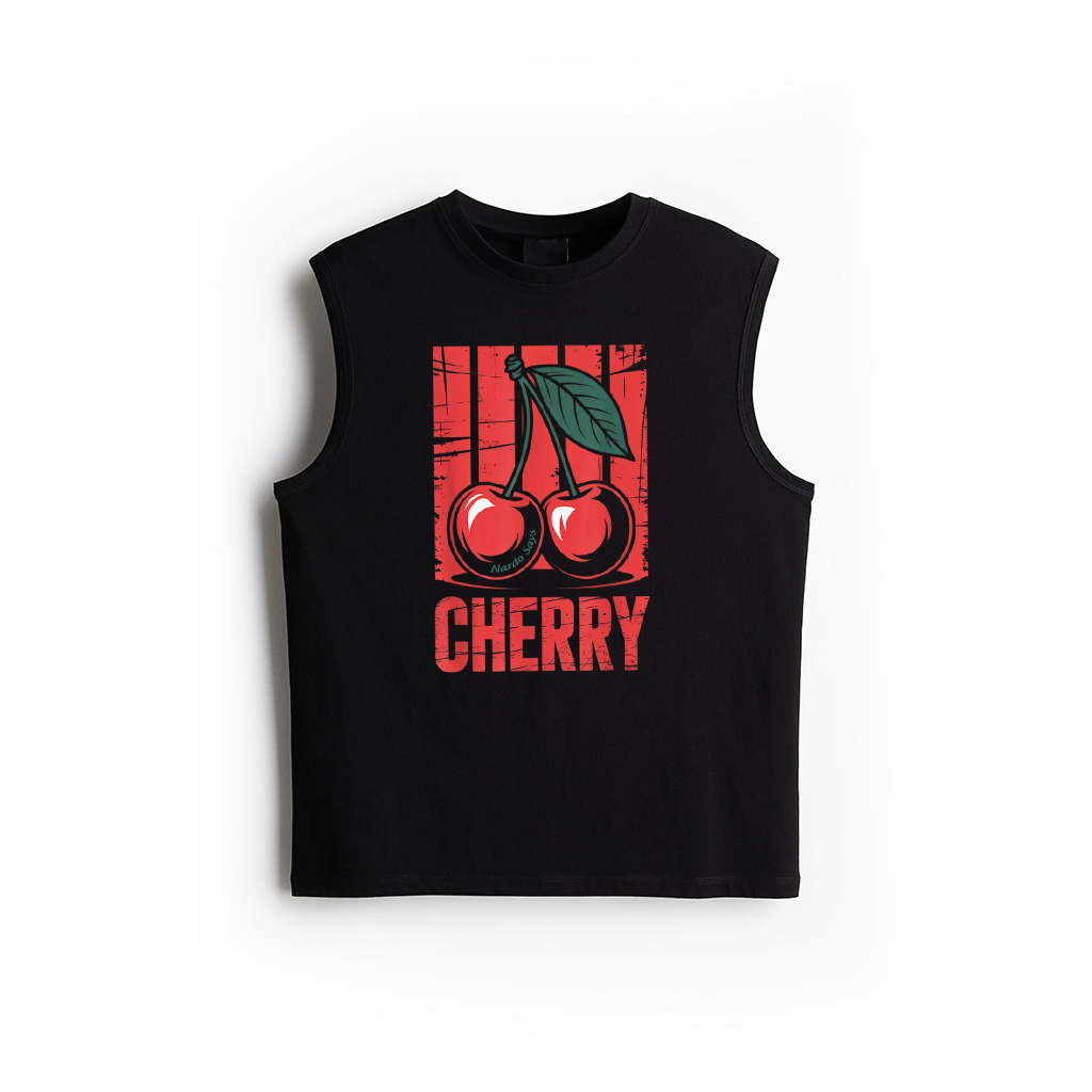 Retro Distressed Cherry Fruit Vintage Bold Graphic Tank Top