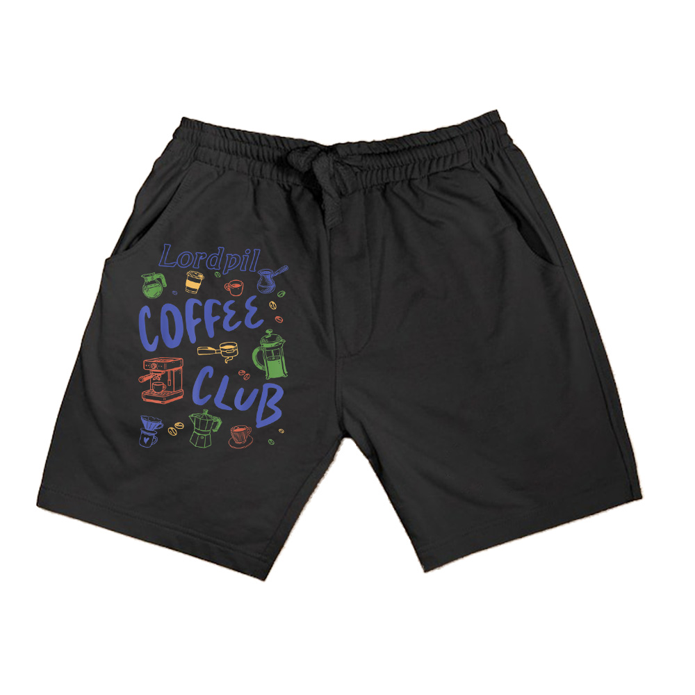 Retro Doodle Coffee Club Vintage Cafe Brewed Coffee Lover Shorts