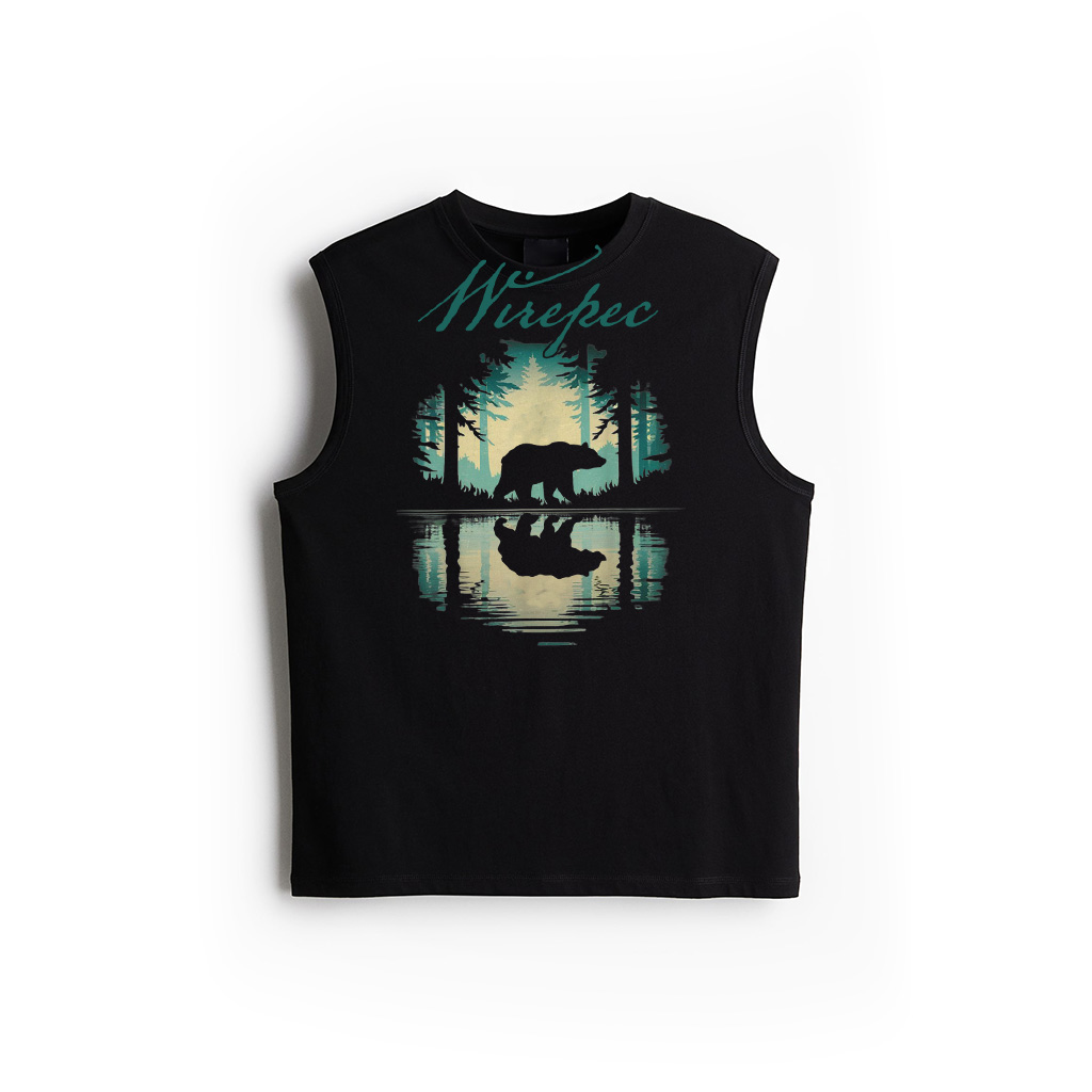 Retro Forest Bear Outdoors Nature Women Men Vintage Graphic Tank Top