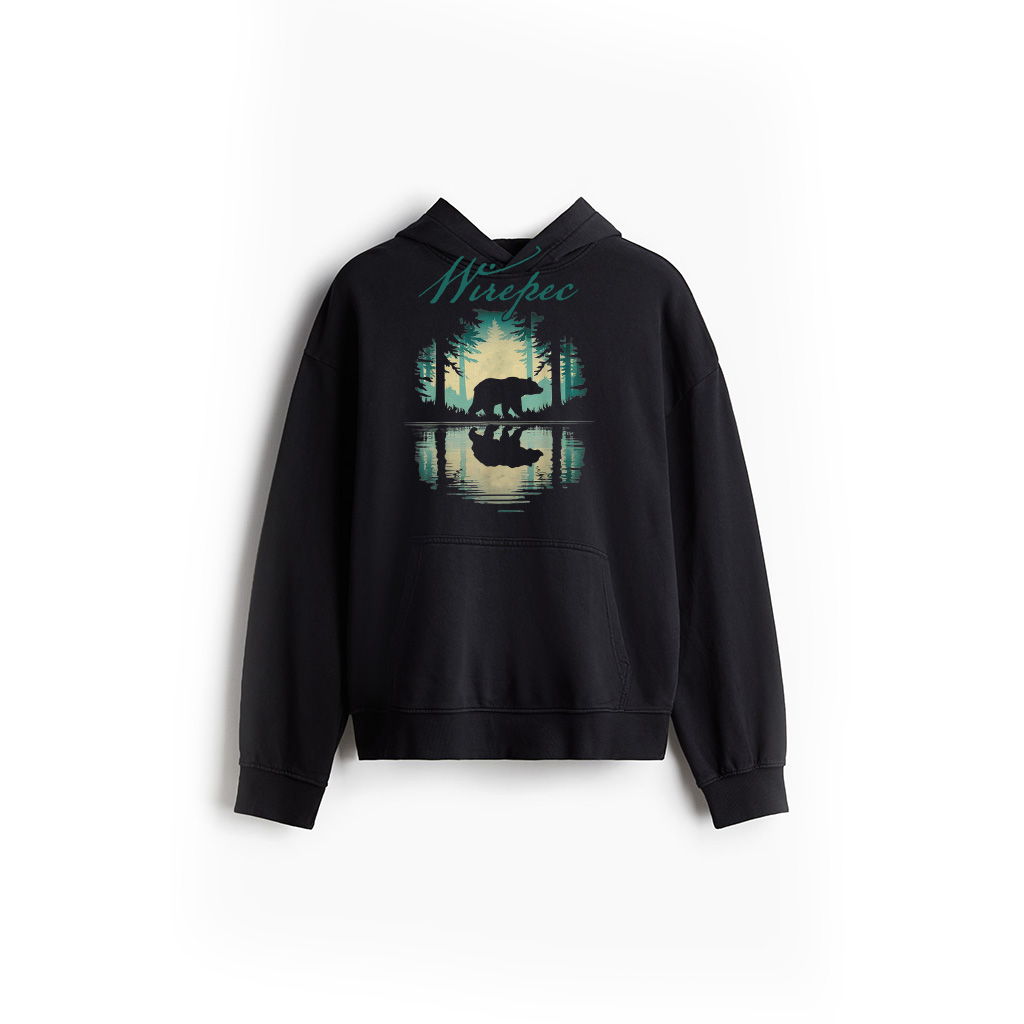 Retro Forest Bear Outdoors Nature Women Men Vintage Graphic Hoodie