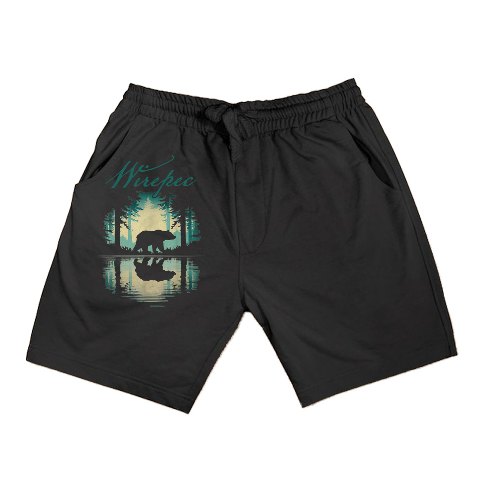 Retro Forest Bear Outdoors Nature Women Men Vintage Graphic Shorts