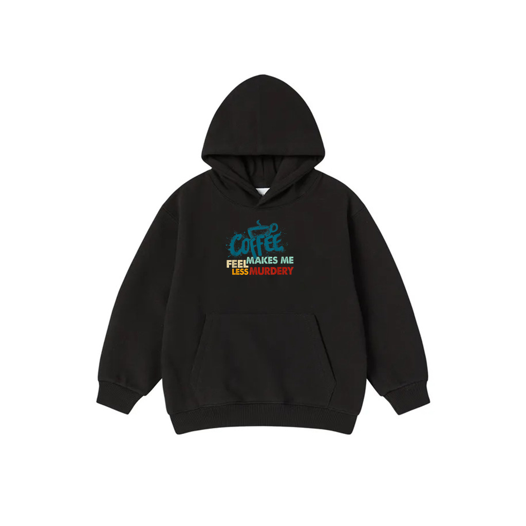 Retro Funny Coffee Makes Me Feel Less Murdery Hoodie