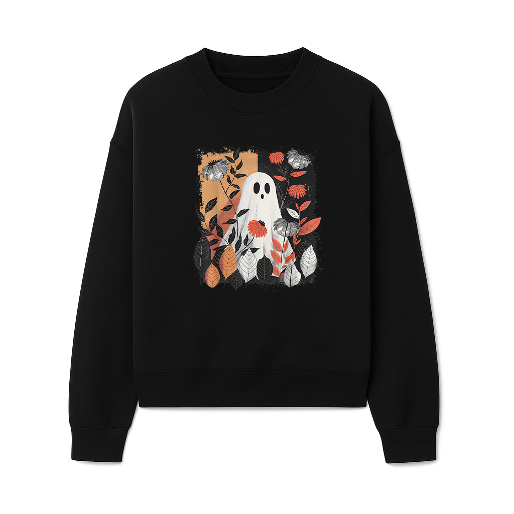 Retro Ghost Spooky Scary Season Boho Floral Halloween Sweatshirts 06-10-2025